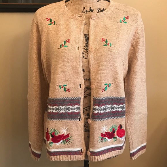 Vintage Crystal Kobe Christmas Sweater Cardigan - Picture 11 of 11